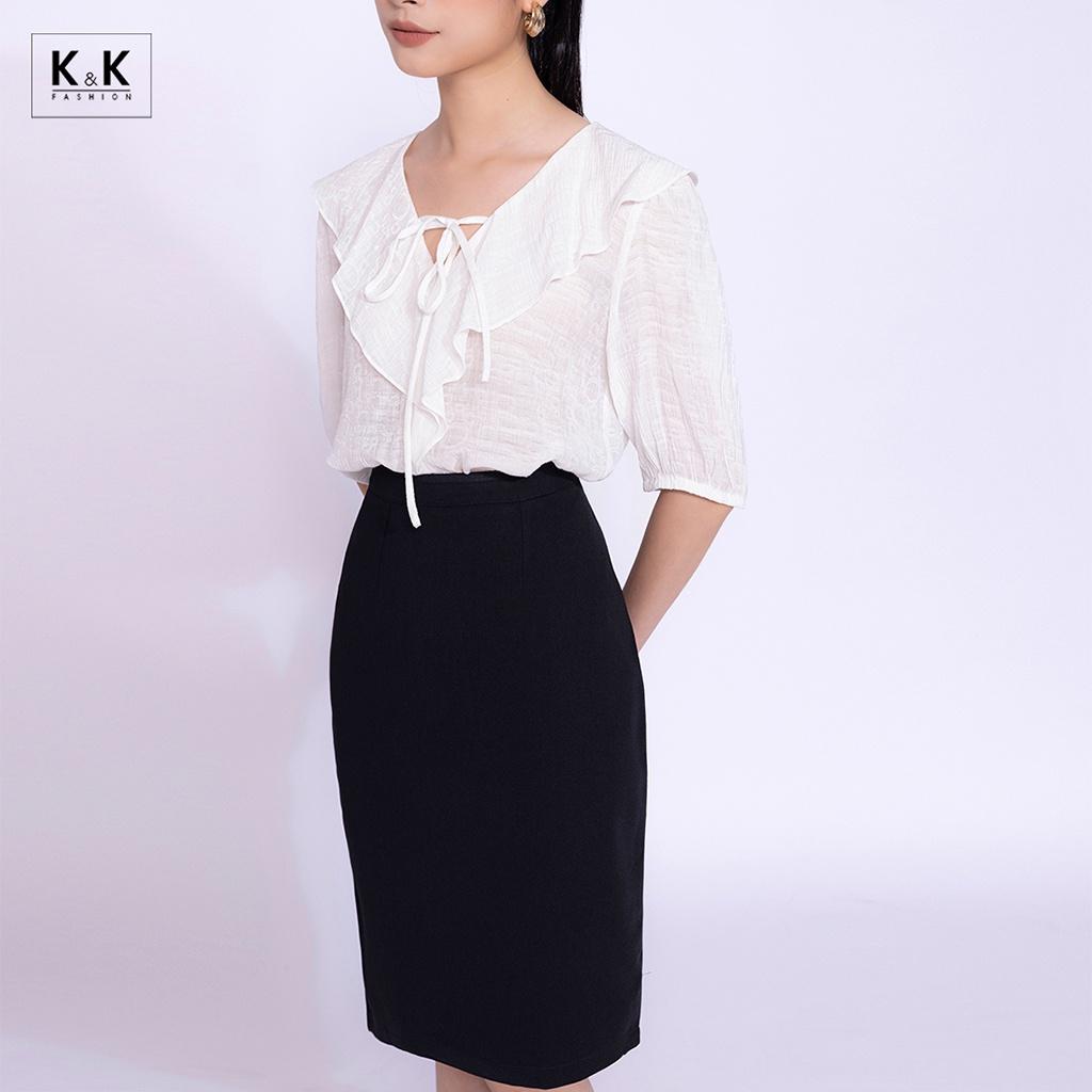 Chân Váy Bút Chì Công Sở Màu Đen K&amp;K Fashion CV05-04 Chất Liệu Tuyết Mưa