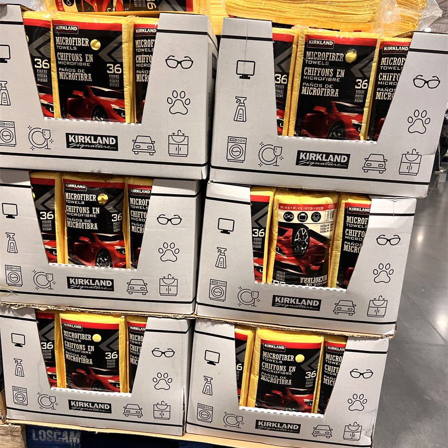 Khăn lau xe hơi và kính đa năng Kirkland Microfiber USA 1 túi x36 khăn