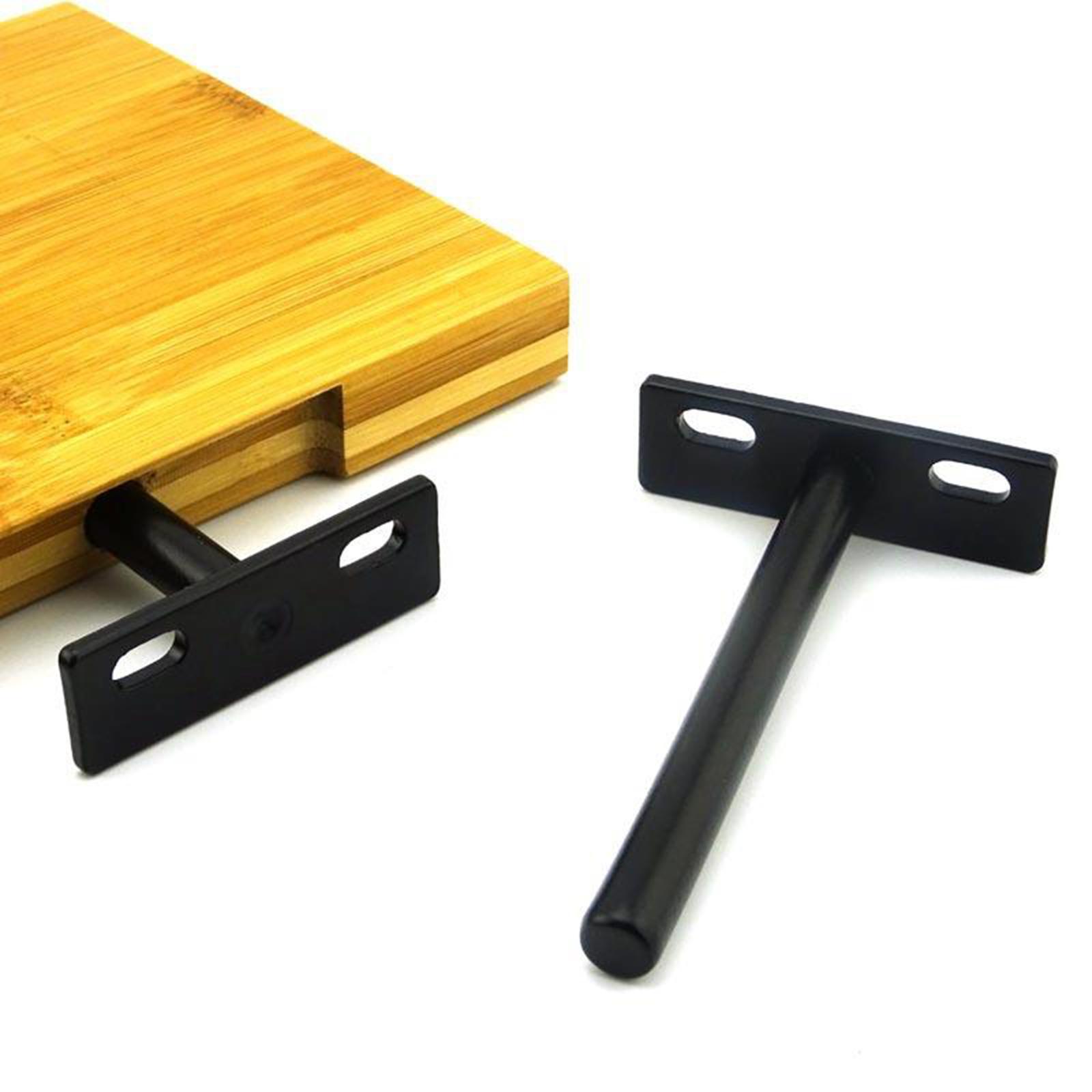 2xFLOATING SHELF BRACKETS SCREW WALL SHELVES SUPPORT HOLDER 12.4x6.2x2cm