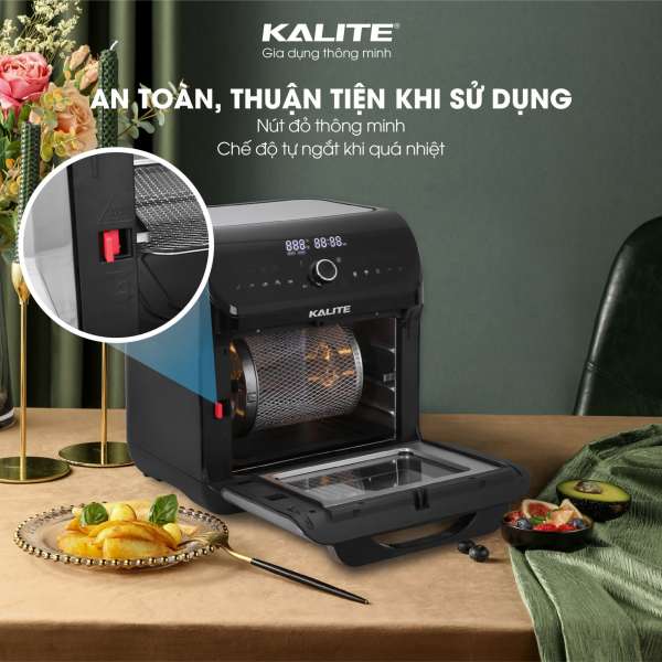 NỒI CHIÊN KHÔNG DẦU KALITE KL-1200 HÀNG CHÍNH HÃNG - QUÀ TẶNG KÈM BÌNH XỊT DẦU + KẸP GẮP