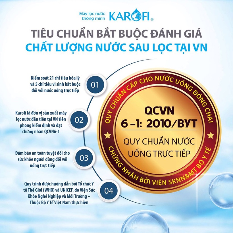 Máy Lọc Nước Karofi 10 Lõi KAQ-U05, Để Gầm Nhỏ Gọn, Hàng Chính Hãng