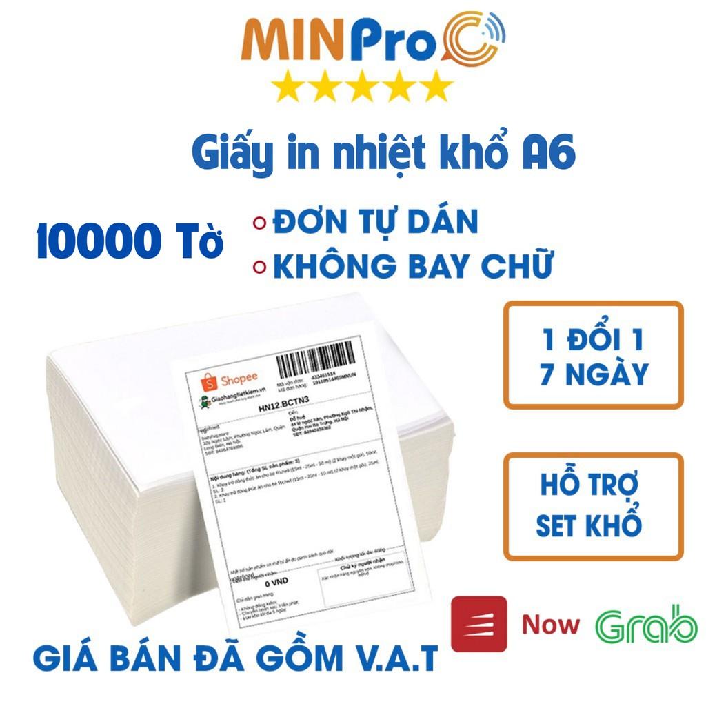10000 Tờ Giấy in nhiệt A6 100x150 3 lớp dùng cho máy in nhiệt chuyên dụng in đơn hàng TMĐT, in tem barcode