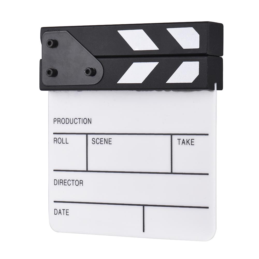 Compact Size Acrylic Clapboard Dry Erase TV Film Movie Director Cut Action Scene Clapper Board Slate