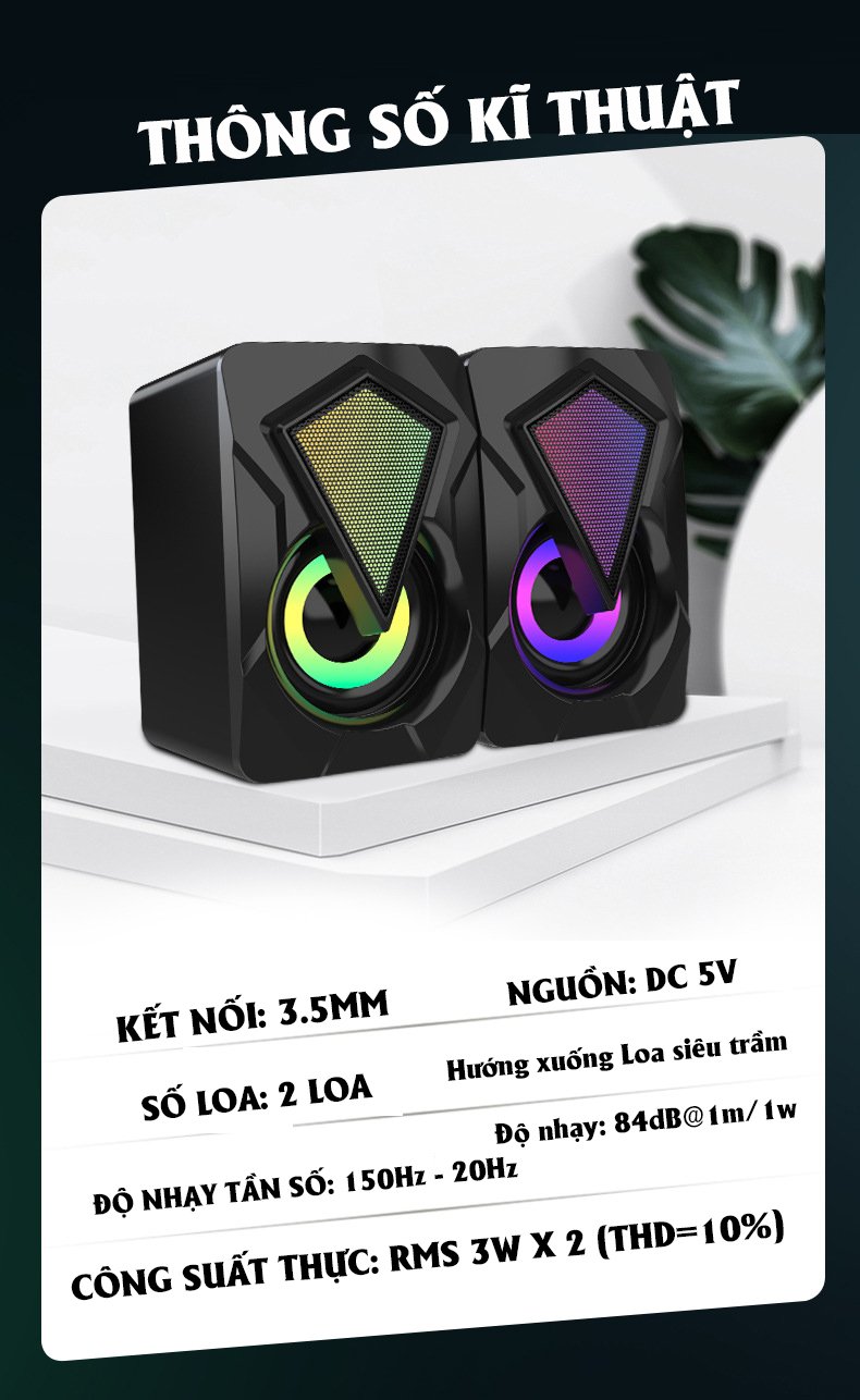 Loa Vi Tính Gaming XSmart Ldk.ai Super Bass Dùng Cho PC Laptop Điện thoại - Hàng Chính Hãng