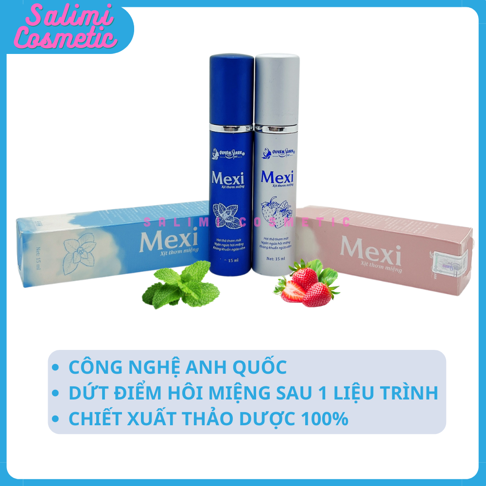 Xịt Thơm Miệng MEXI Quyên Lara - Giúp Hơi Thở Thơm Mát, Hết Hôi Miệng, Giảm Tình Trạng Viêm Lợi, Viêm Chân Răng, Dung Tích 15ml