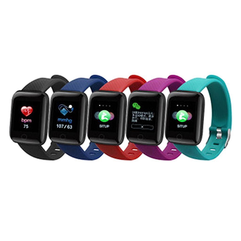 2pcs Sport Fitness Tracker Smart Heart Rate Monitor Black 116 plus