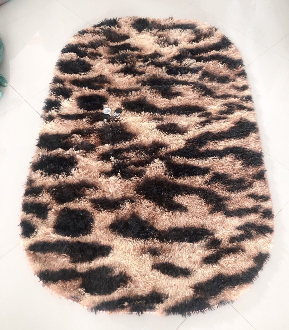 Thảm Lông Trải Sàn hình Elip,size 1mx1m6 lông siêu mềm mịn,decor trang trí