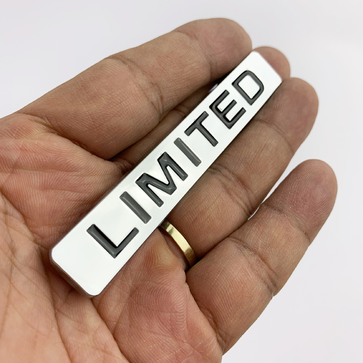 Tem kim loại chữ nổi LIMITED dán trang trí ô tô