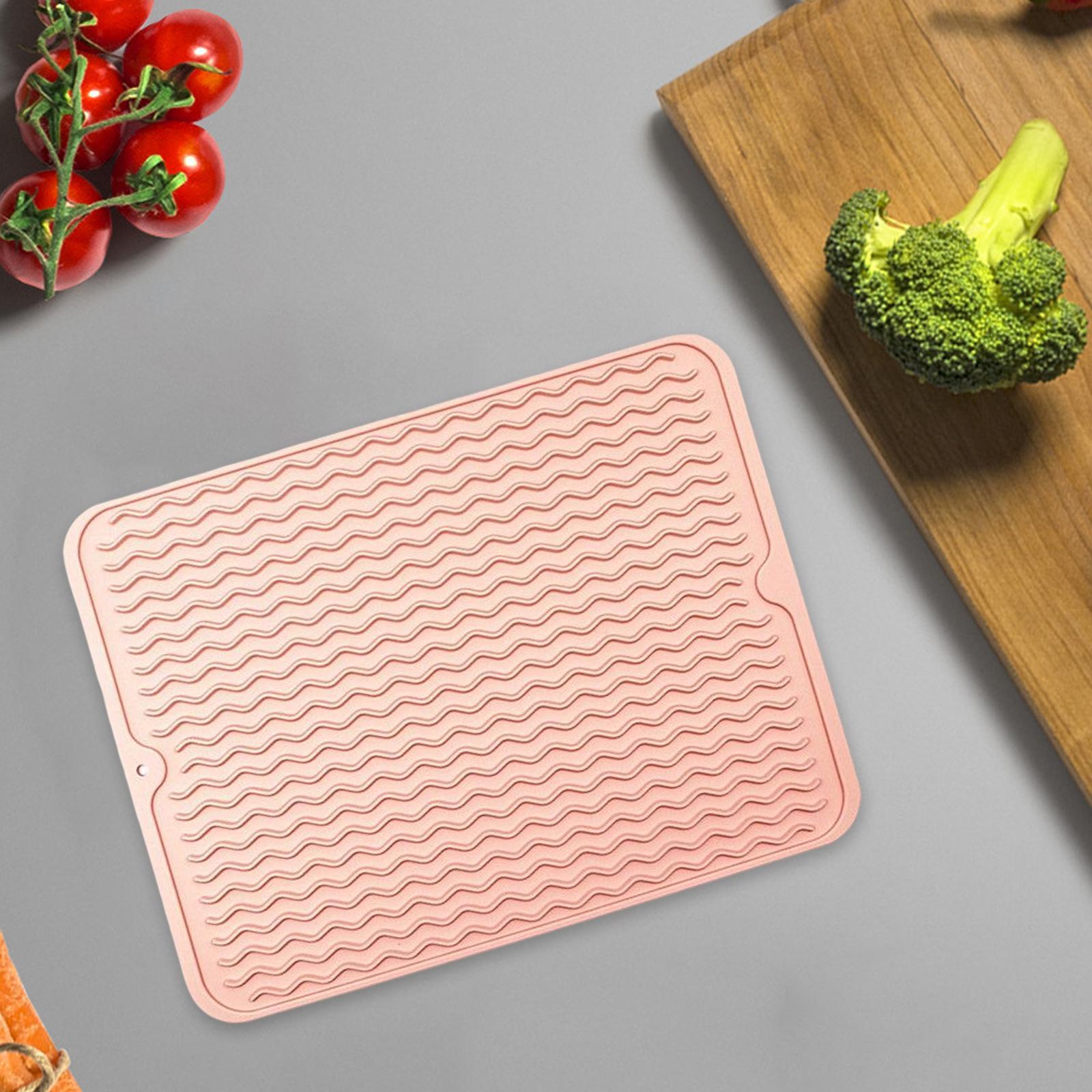 2x Silicone Drain Pad Waterproof Heat Insulation Hot Pot Holder Drying Mat