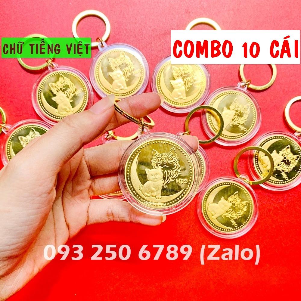 Móc Khóa Đồng Xu Con Mèo - Mão , mặt chữ Lộc may mắn, Lì Xì Tết 2023, Tiền lì xì tết 2023 , NELI