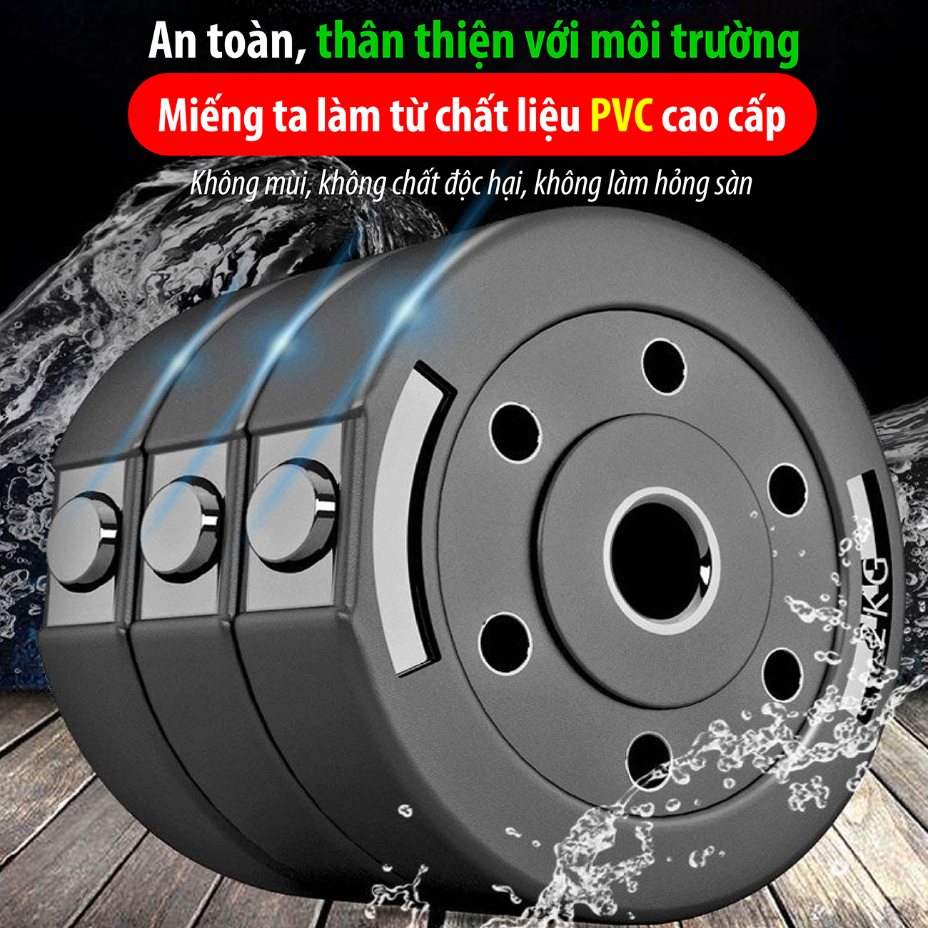 BỘ ĐÔI TẠ 30KG BG Tạ Tập Tay Đa Năng Điều Chỉnh 2 in 1 Kết Hợp Tạ Đẩy
