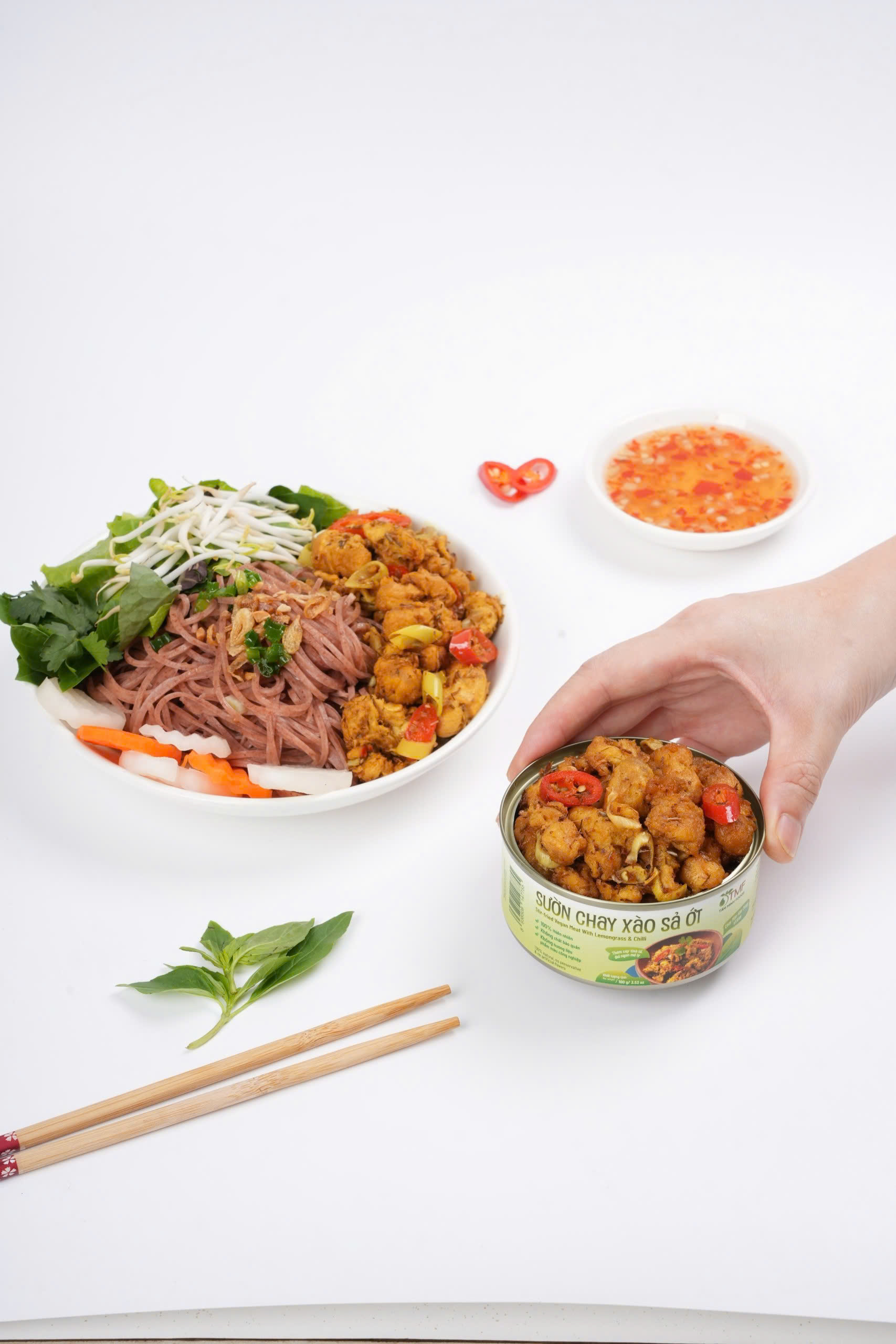 Sườn chay xào sả sớt thơm ngon đậm vị 100g Tâm Minh Foods