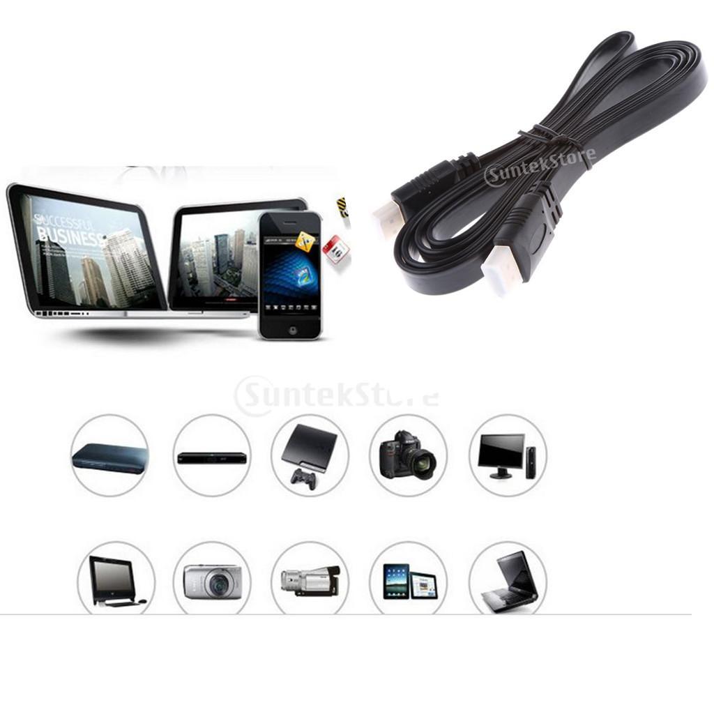 Male to Male Plug Flat Cable Cord for Audio Vedio HDTV TV 1080P