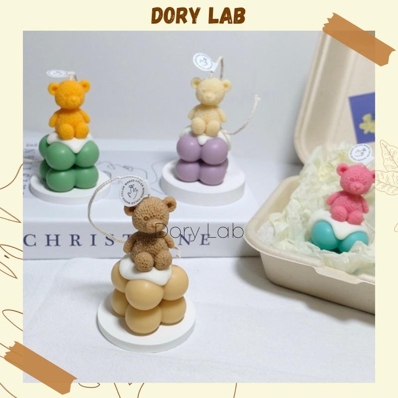 Nến Thơm Khói Rubik Mini Kèm Gấu Teddy Nhiều Màu Sắc - Dory Lab