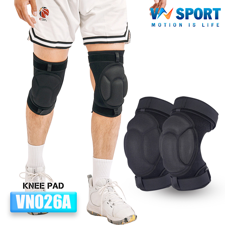 Băng Đệm Đầu Gối VNSPORT - VN026, Băng Đệm Gối Cho Thủ Môn, Bóng Rổ, Bóng Chuyền, Đá Banh, Leo Núi...Băng Có Thiết Kế Dán Tùy Chỉnh Vòng Gối Kết Hợp Dây Siết Tăng Cường Tạo Độ Chắc Chắn (1 Đôi)