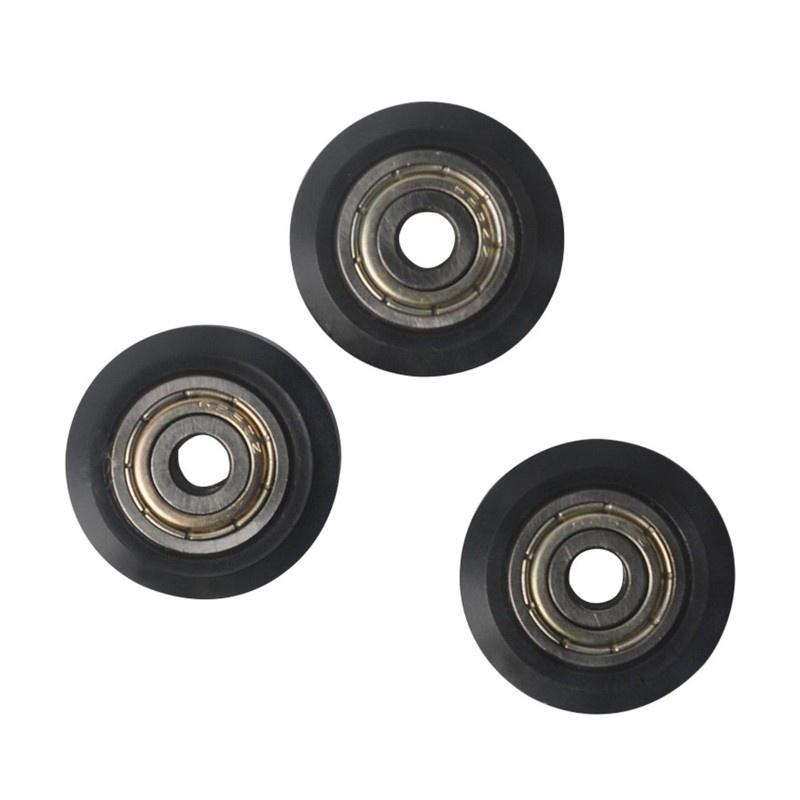 HSV 15pcs/set Plastic V Wheel with Bearing Idler Pulley Aluminum Profile Passive Round Wheel Palin Wheel for CR10 3D Printer Accessories Parts