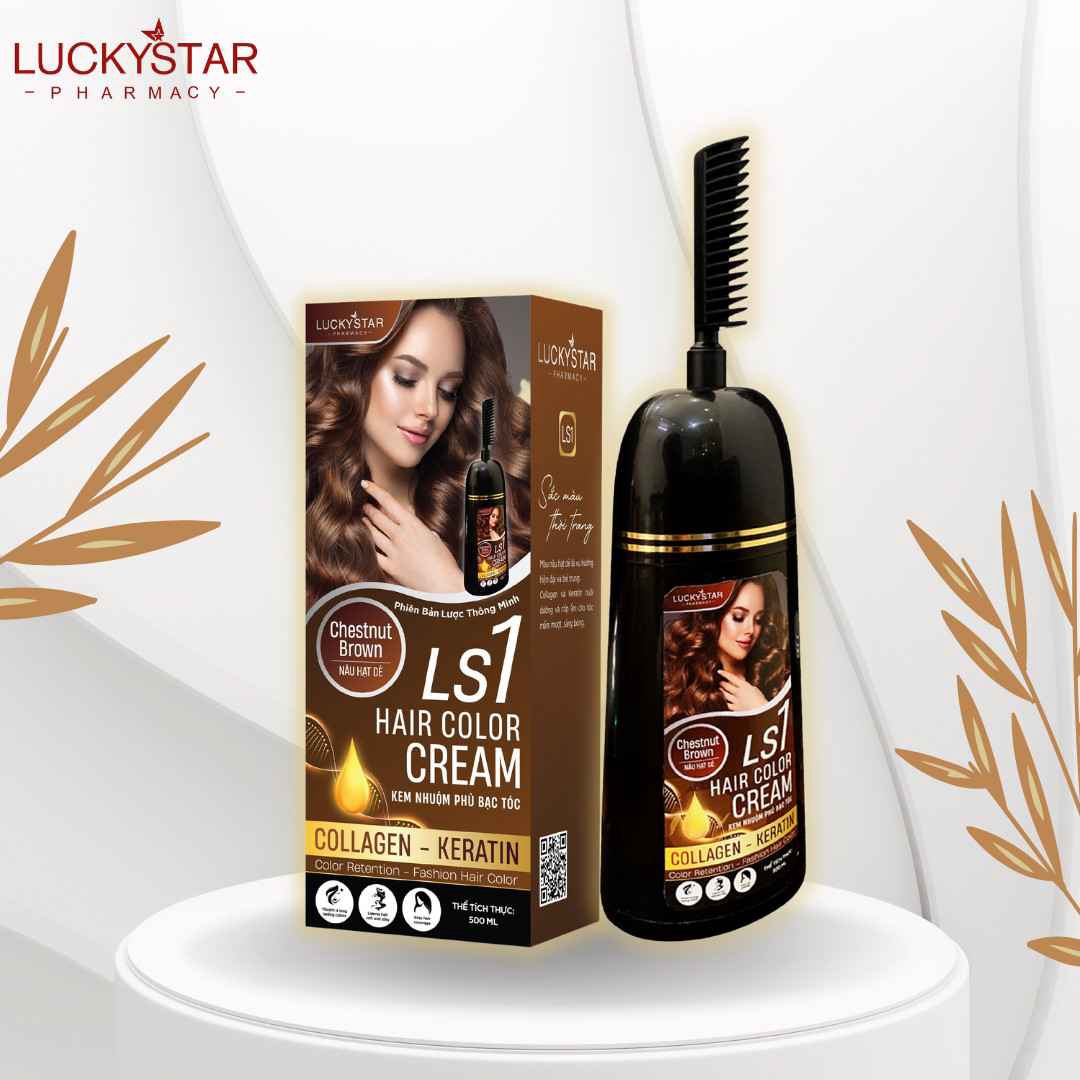 KEM NHUỘM PHỦ BẠC NÂU HẠT DẺ 500ML - LUCKY STAR