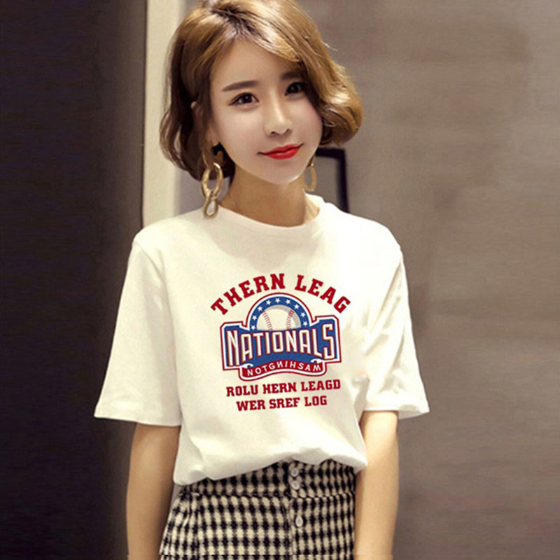 Áo Thun Cotton Nữ Màu Trắng Vải Siêu Mịn In Chữ Đỏ Nổi Bật Dễ Thương