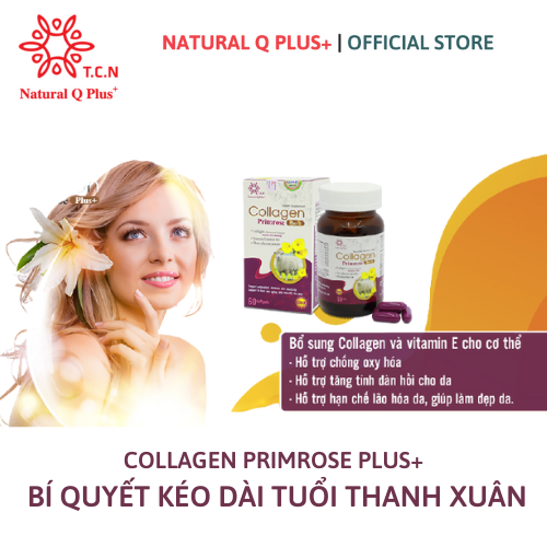 Viên uống Collagen Primrose Plus+ -Giúp đẹp da, hỗ trợ da khô, sạm, nám - Bổ sung Collagen và Vitamin E