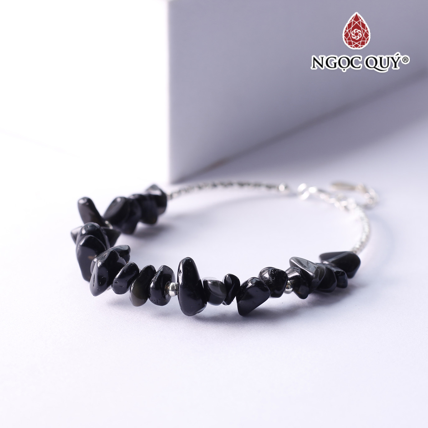 Lắc bạc đá thiên nhiên - Ngọc Quý
