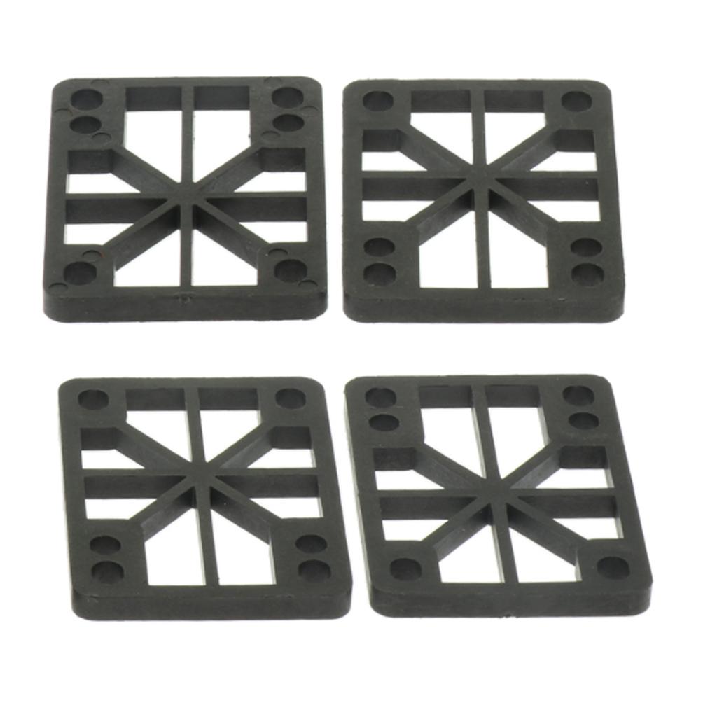 5x4 Pieces Skateboard Longboard Shock Pads Risers 0.6cm Or 0.8cm Black 6mm