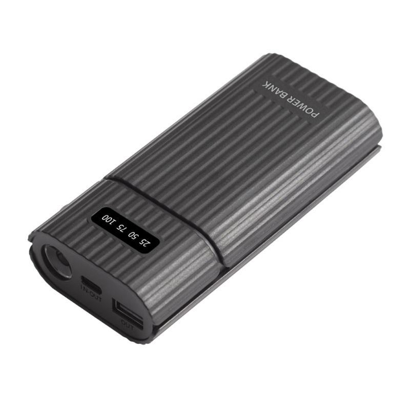 Vỏ sạc dự phòng dùng pin 2x 18650 21700 QC3.0 USB+Type C có thể dùng làm đèn LED