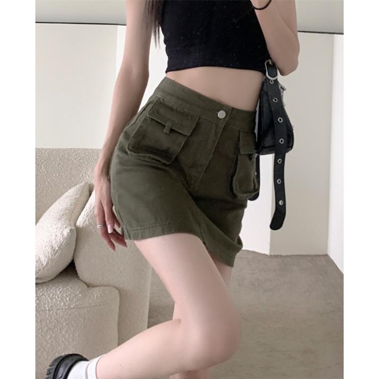 Váy denim Ngắn Lưng Cao Thời Trang Mùa Hè Dành Cho Nữ