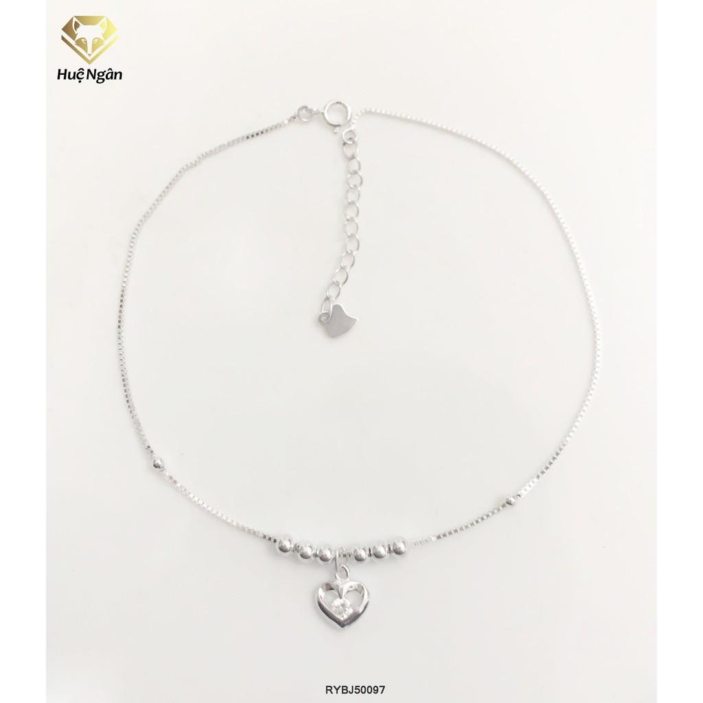 Lắc chân bạc Ý 925 Huệ Ngân - Tim xinh RYBJ50097