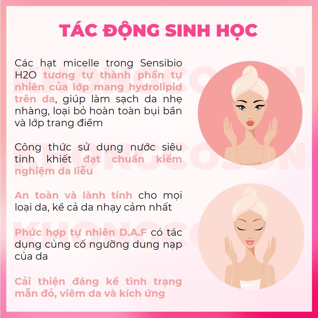 Dung Dịch Làm Sạch Và Tẩy Trang Công Nghệ Micella Bioderma Sensibio H2O + Tặng Túi Đựng Mỹ Phẩm Cao Cấp