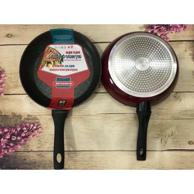 Chảo chống dính, chảo đá hoa cương, chảo đáy từ , đường kính 24, 26, 28,30cm