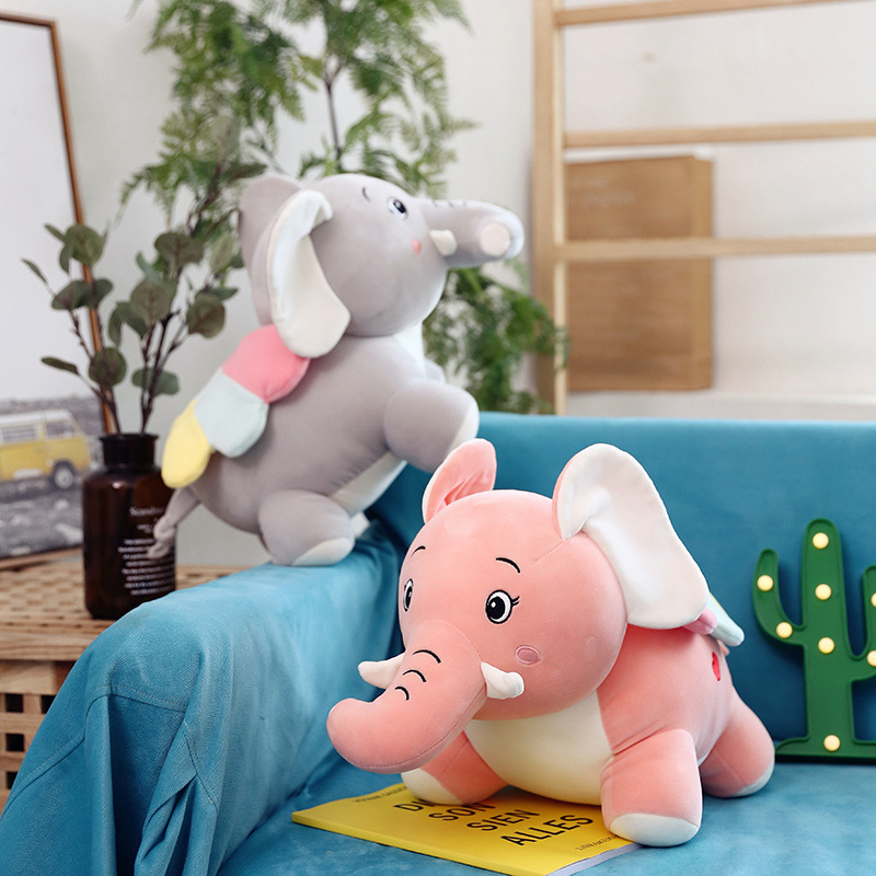 Gấu Bông Voi Cánh Tiên Lưng Tim Dễ Thương Siêu Mềm Mịn (25cm---&gt;40cm) Vải Miniso 4 Chiều Mềm Mại Êm Ái, Hàng Cao Cấp