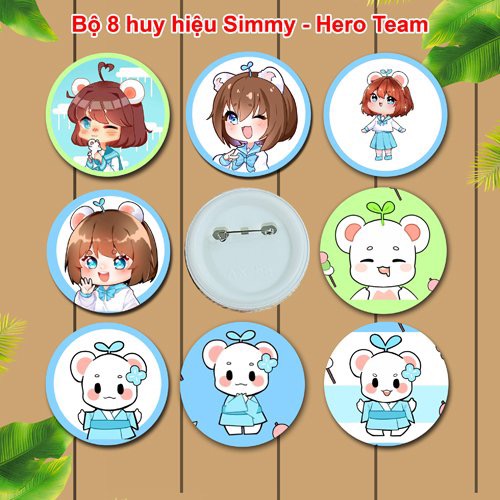 Huy hiệu simmy hero team 5-9 cái khác nhau