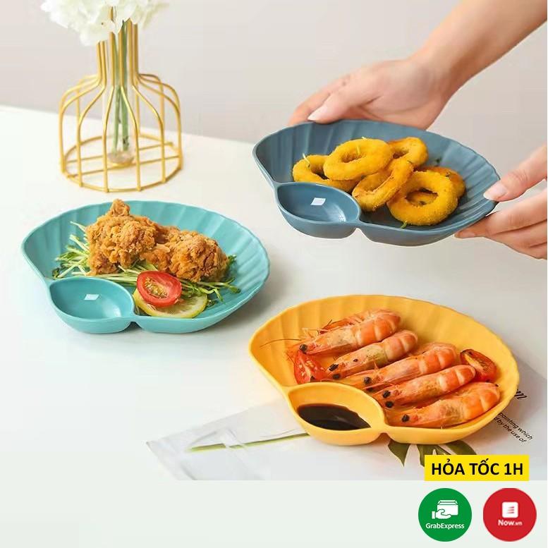 Đĩa Nhựa Đựng Thức Ăn Hoa Quả Set 4 Đĩa Decor Hình Sò Đựng Gia Vị Chấm Ngon Miệng Nhiều Màu Sắc Trang Trí Đẹp