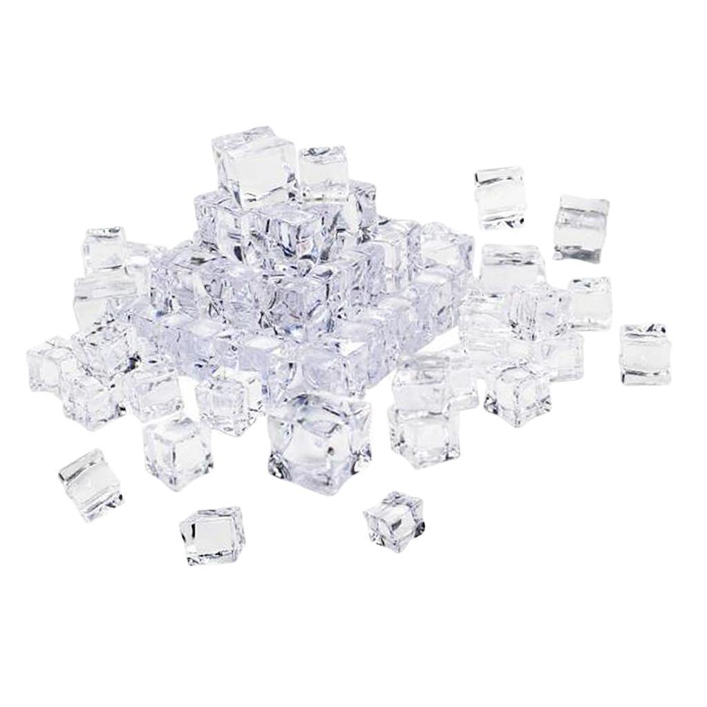 50 Pieces Clear Square Acrylic  for Photography Props  Decor 20mm