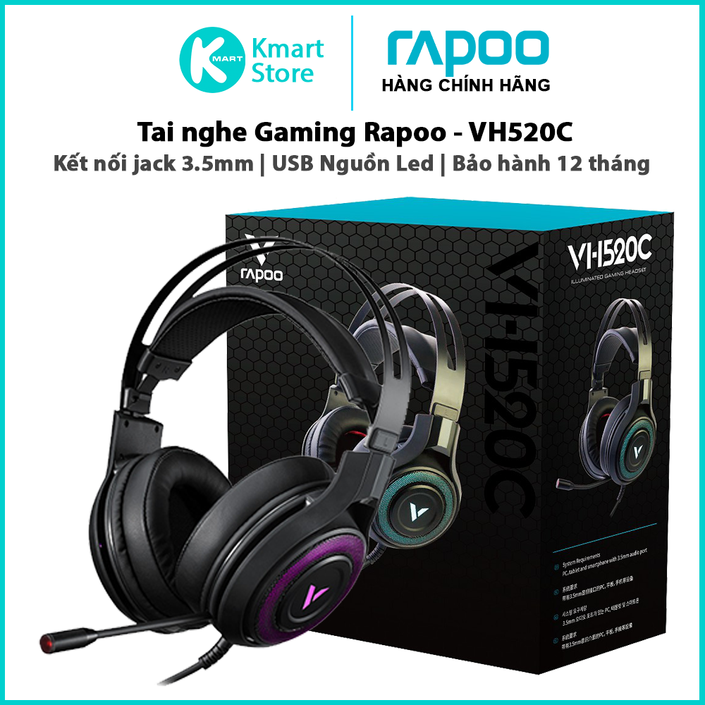 Tai Nghe Gaming Chụp Tai RAPOO VH520C - Hàng Chính Hãng