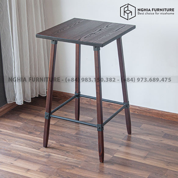 Bàn bar cao phong cách Châu Âu Tia Table 04 phù hợp bàn ngoài ban công, quá rượu, cafe