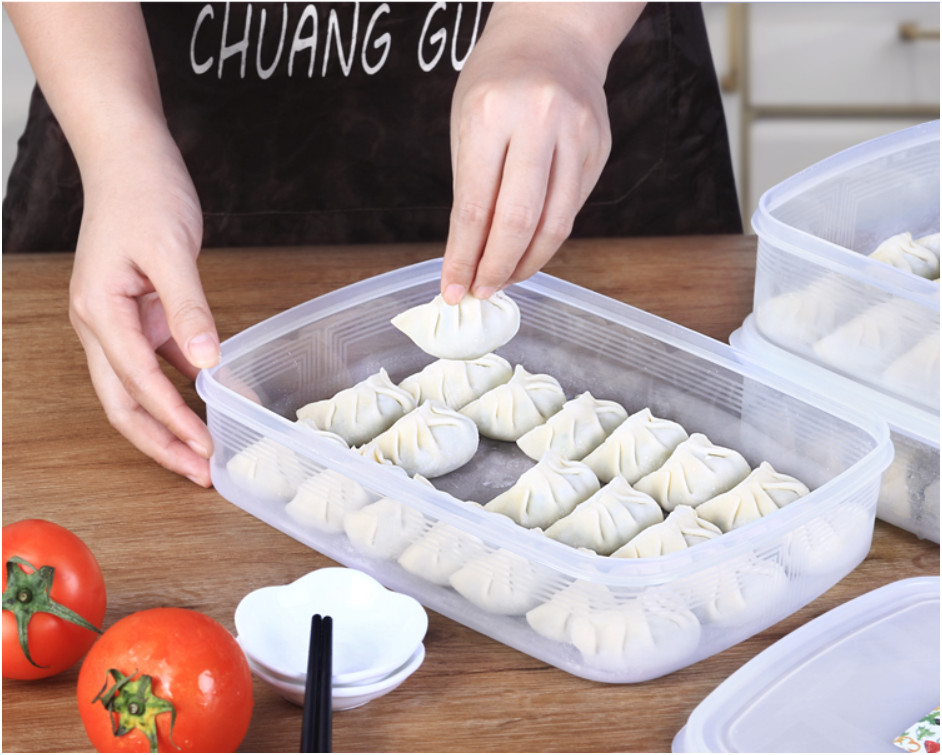 Combo 03 Hộp bảo quản thực phẩm 2600ml hình chữ nhật dẹt - Nội địa Nhật