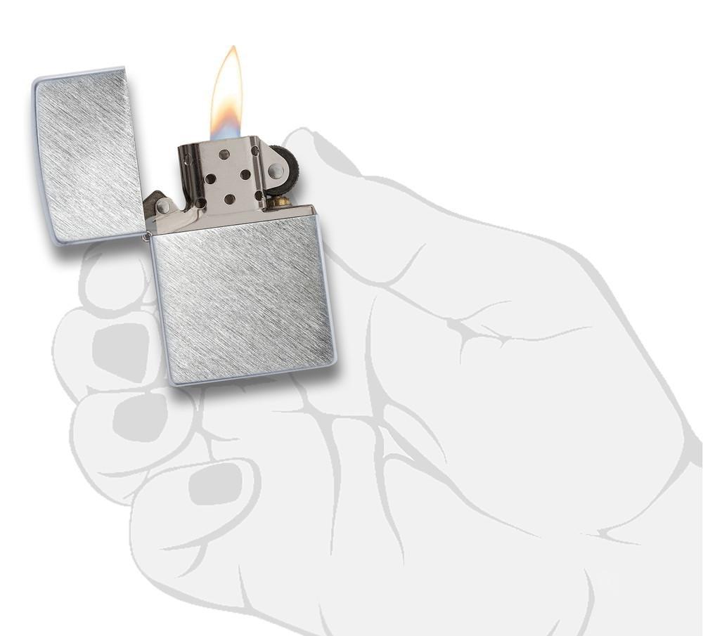 Bật Lửa Zippo Herringbone Sweep Brushed Chrome 24648