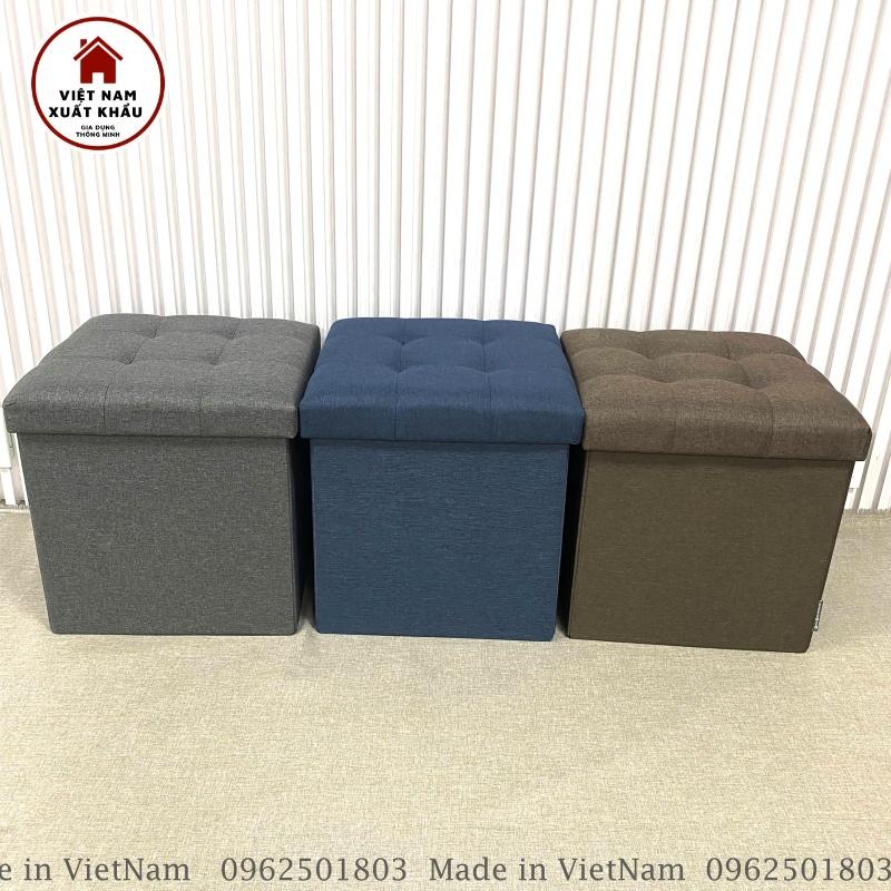 Ghế Đôn Kiêm Hộp Đựng Đồ Chất Vải Oxford 600D Cao Cấp Kích Thước 39x39xcao 40cm