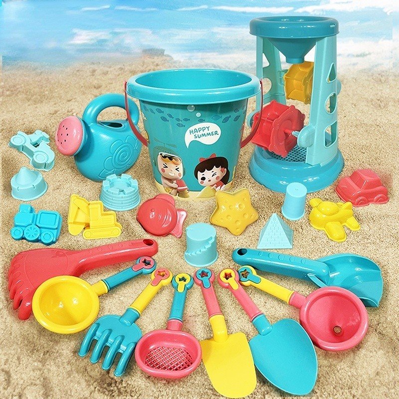 Đồ chơi đi biển xúc cát gồm bộ 14 chi tiết  và bộ 18 chi tiết cho bé