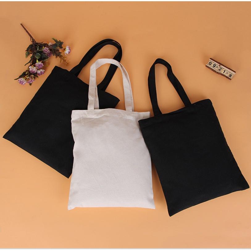 Túi vải bố, Túi vải Canvas trơn Màu Trắng - Màu Đen Màu Be Size 36cm x 31cm