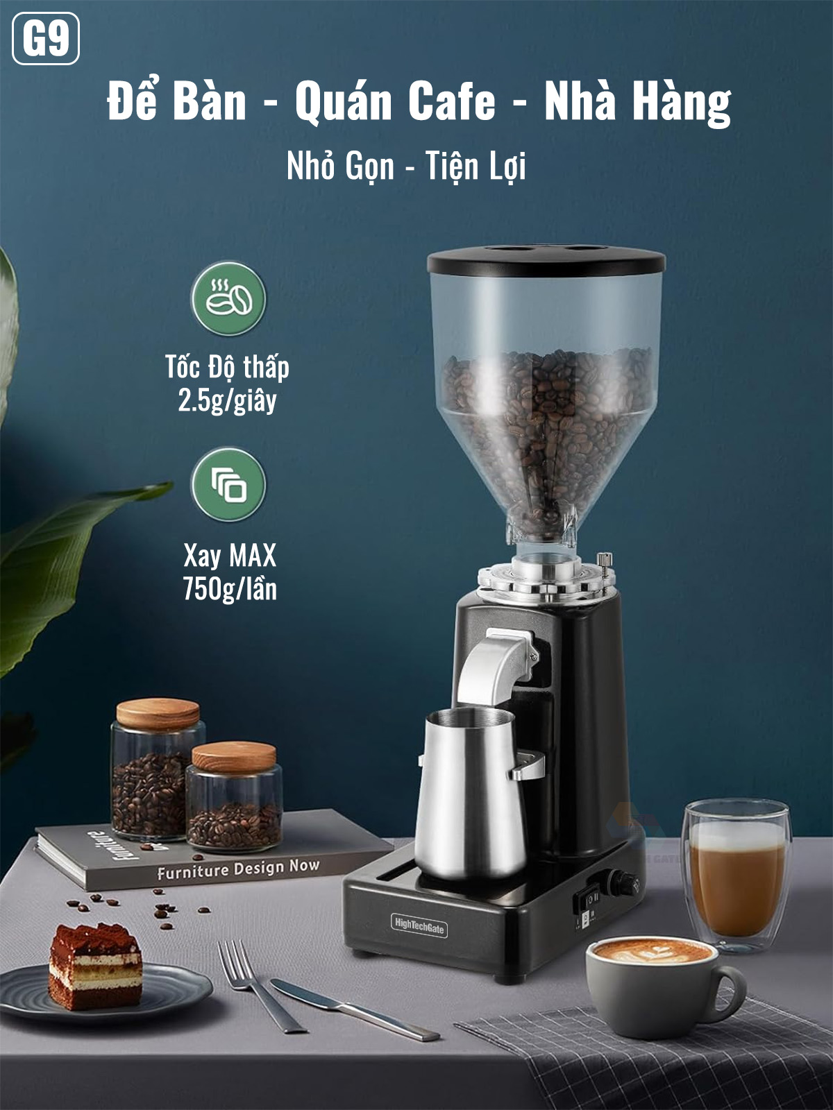 Máy Xay Cà Phê G9 Xay Hạt Cafe Pha Espresso, 19 Cấp Độ Xay Thô Đến Mịn, Lưỡi Phẳng Cho Gia Đình và Quán Cà Phê, Nhà Hàng, Hàng Chính Hãng