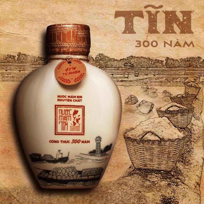 Nước mắm Tĩn nhãn xưa độ đạm 41N 500ml rin nguyên chất truyền thống sạch không chất bảo quản