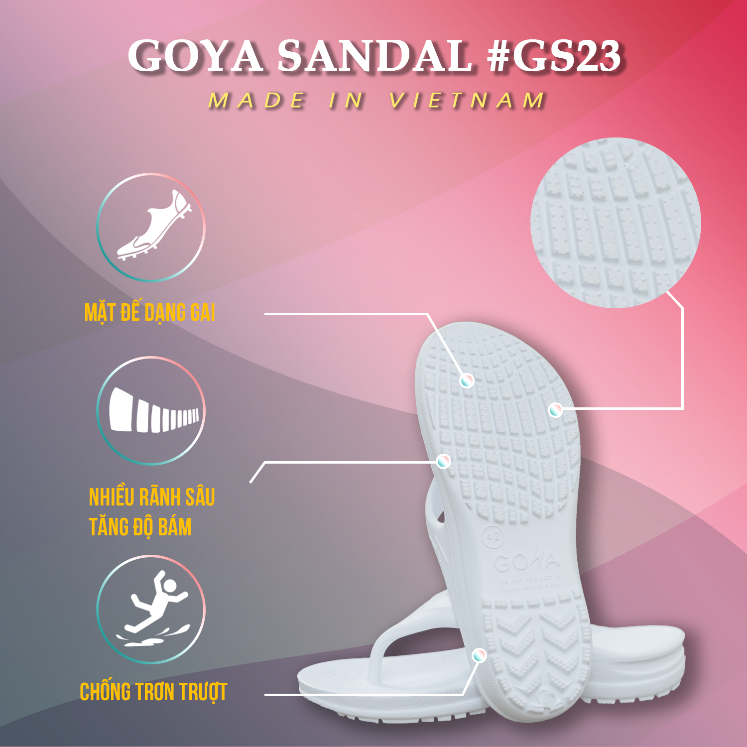 [HOT] Dép Thể Thao Cao Cấp Goya Sandal GS23 - Màu Trắng