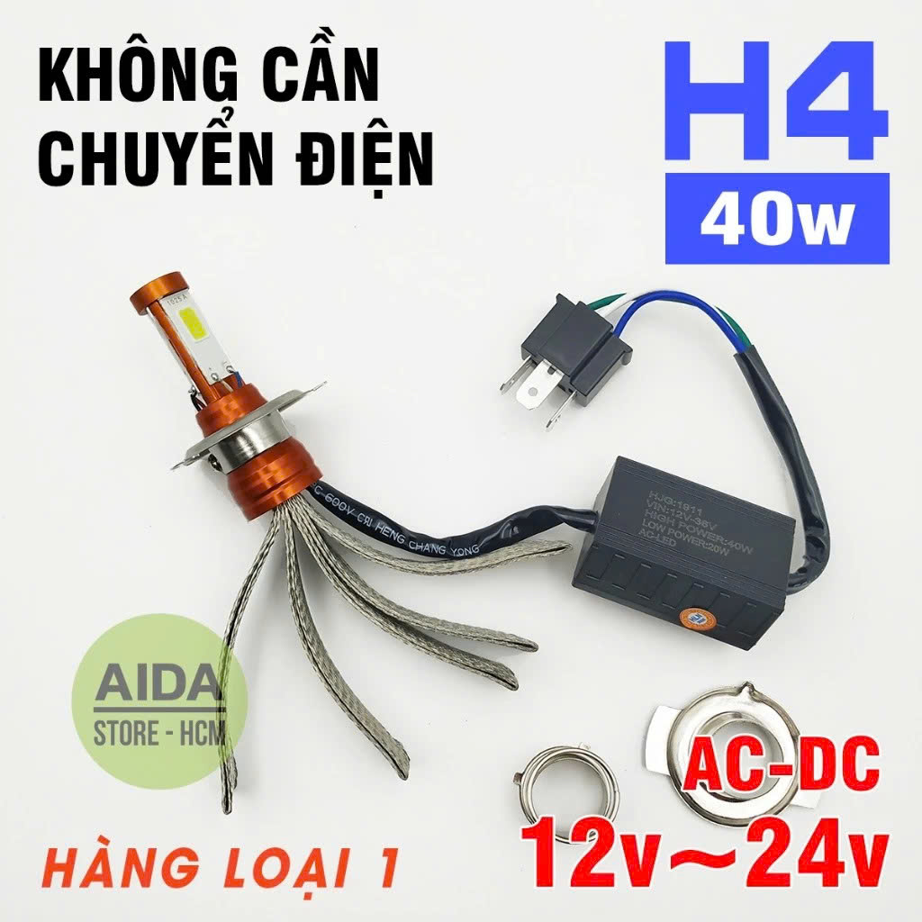 Đèn Pha LED 3 Tim Siêu Sáng Cho Xe Máy &amp; Ô Tô – Xài Điện Máy 12V–24V Không Cần Chỉnh Dòn