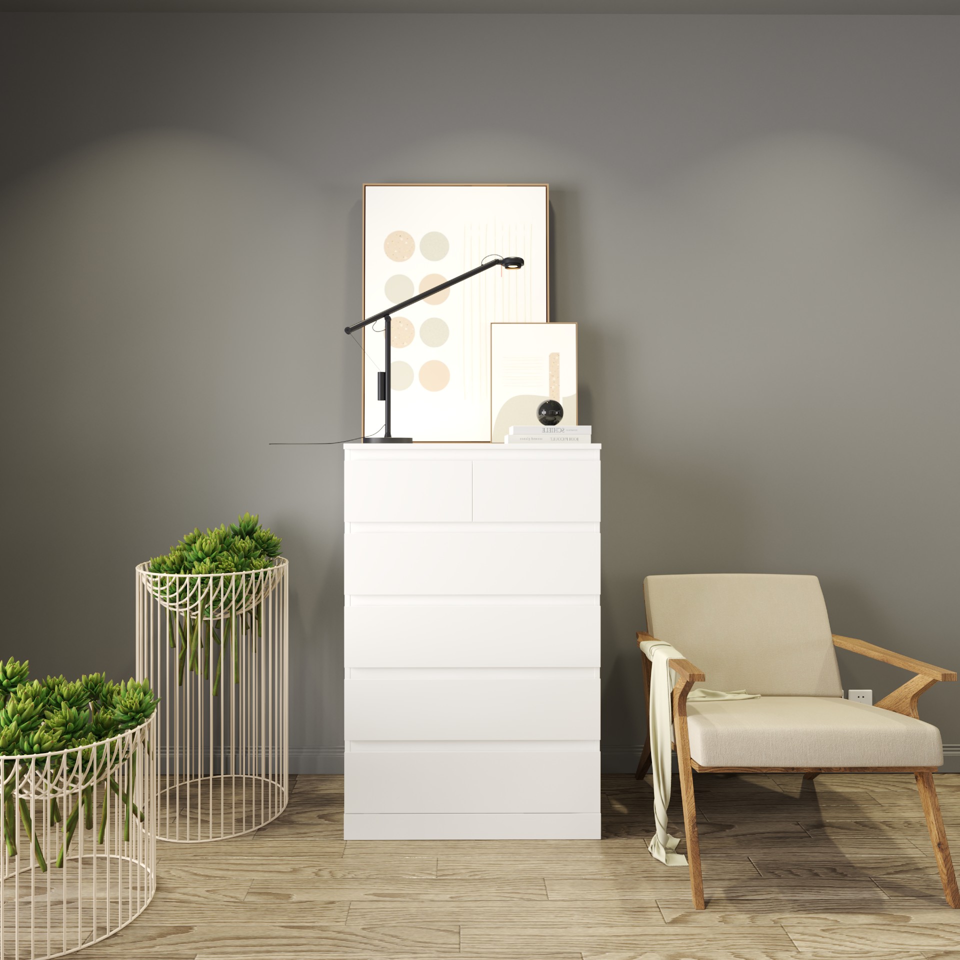[Happy Home Furniture] DOOBIE,  Tủ 5 tầng ,  80cm x 48cm x 123cm ( DxRxC), THK_006