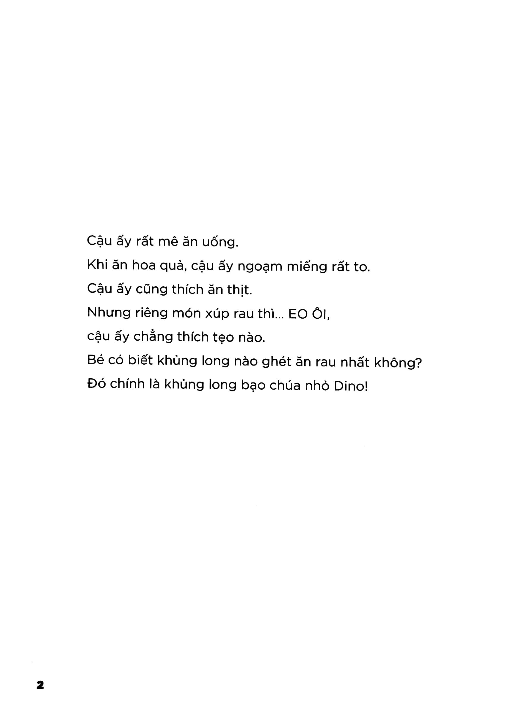 Dino Bướng Bỉnh - Không Chịu Ăn Rau (Tái Bản 2023)