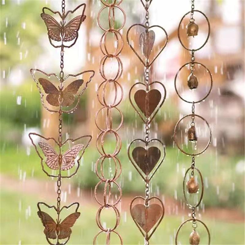 Chuỗi kim loại trang trí chuỗi mưa treo chuỗi mưa làm vườn nghệ thuật mặt dây chuyền hình con bướm
