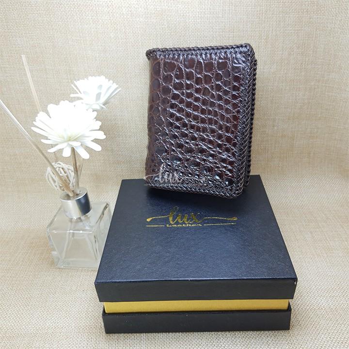 Ví Nam Da cá sấu LuxLeather LM1104 Đan viền thủ công - Một mặt Kiểu đứng - Da trơn