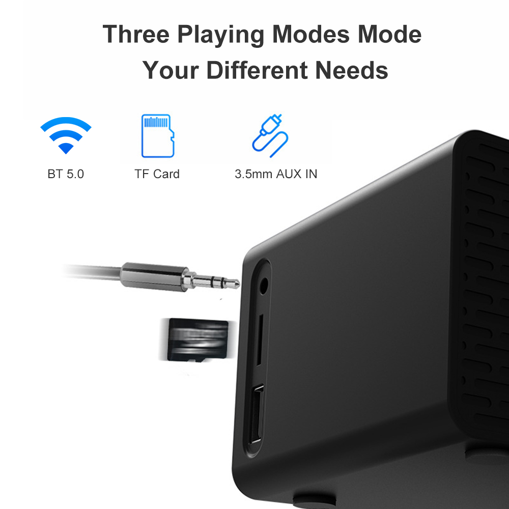 Loa BT-508 Bluetooth Không Dây 5.0 Có Màn Hình Hiển Thị Thời Gian Và Đồng Hồ Báo Thức Kèm Sạc Điện Thoại Không Dây